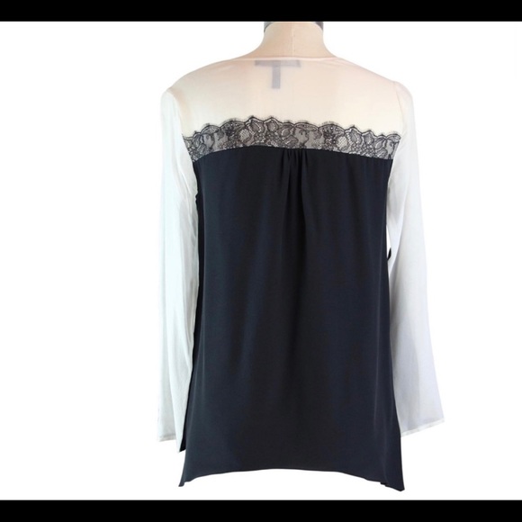 BCBG Max Azria Lace Trim Blouse XXS - Picture 4 of 5